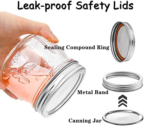 12-Piece Wide Mouth Mason Jars Perfect for Jam Jar Storage