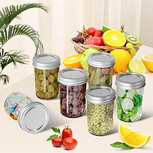 Moniko 6oz Mason Jars with Lids 12-Pack for Canning Storage