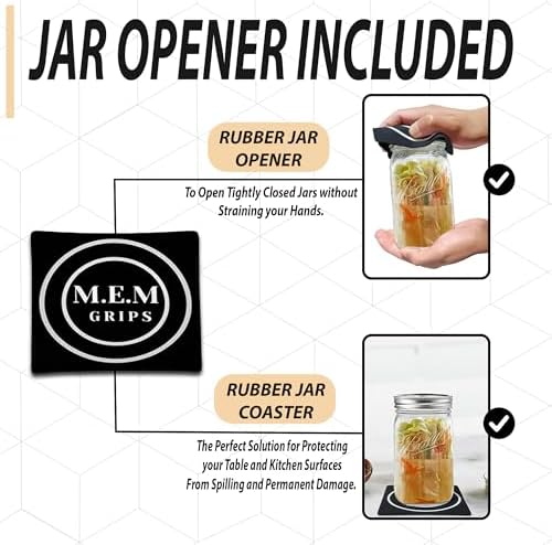 Wide Mouth Mason Jars 16 oz - 4 Pack