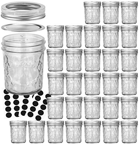 VERONES Mason Jars 6oz 30-Packed