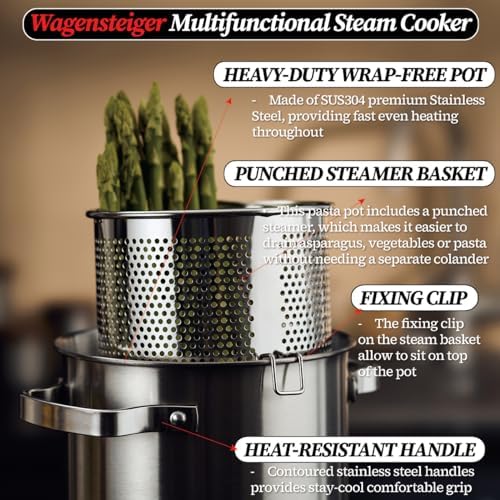 Premium Stainless Steel Asparagus Steamer Pot Large 43L