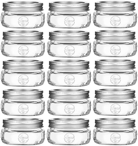 Esrentle Mason Jars 8 oz Airtight Glass 16 Pack