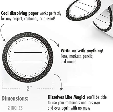 Messy-Free Canning Labels for Jars 2 Black Set of 200