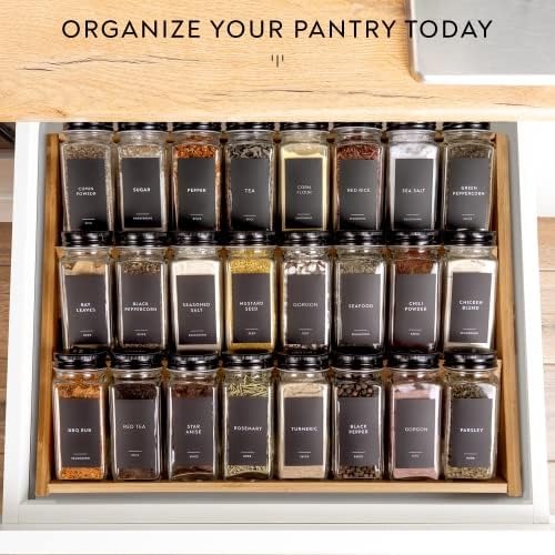 Laramaid 4oz 36-Pack Glass Jars with Black Vinyl Labels Airtight Metal Caps