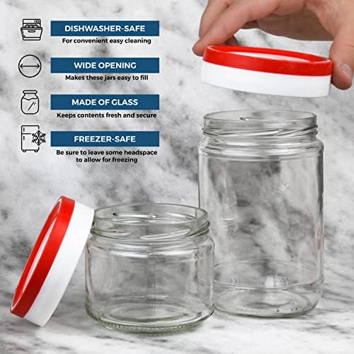 Precise Fit Glass Mason Jars for Canning 22oz Preserve Freshness