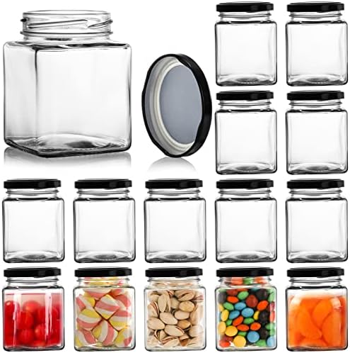 Sturdy 15-Pack Glass Canning Jars for Kitchen Storage