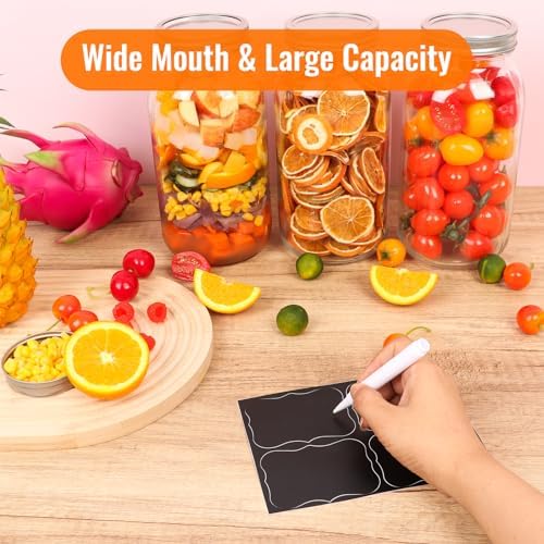 3-Pack Mason Jars 64 oz Wide Mouth