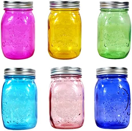 COOKWINMason Jars Set of 6 Capacity 16oz Multi-Purpose Glass Jars