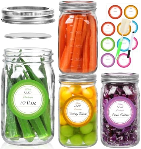 Alotpower 32 oz Mason Jars Set of 4