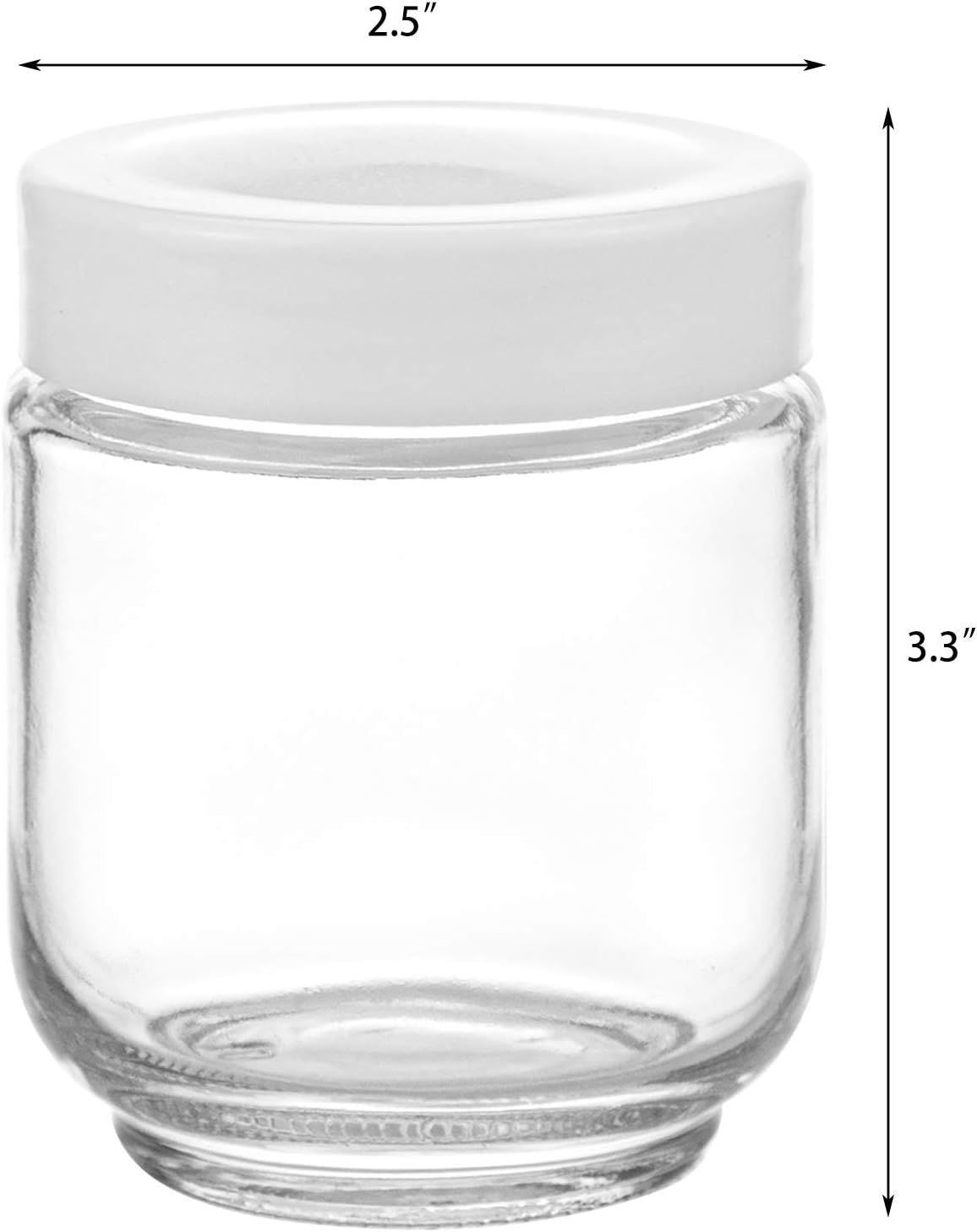 Hedume 12 Pack 6oz Clear Glass Jars with White Lids