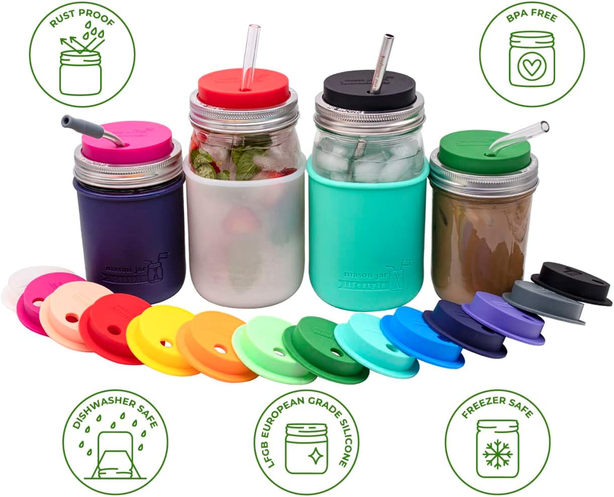 2-Piece Set Mason Jar Lids and Bands for Tumbler and Fermentation