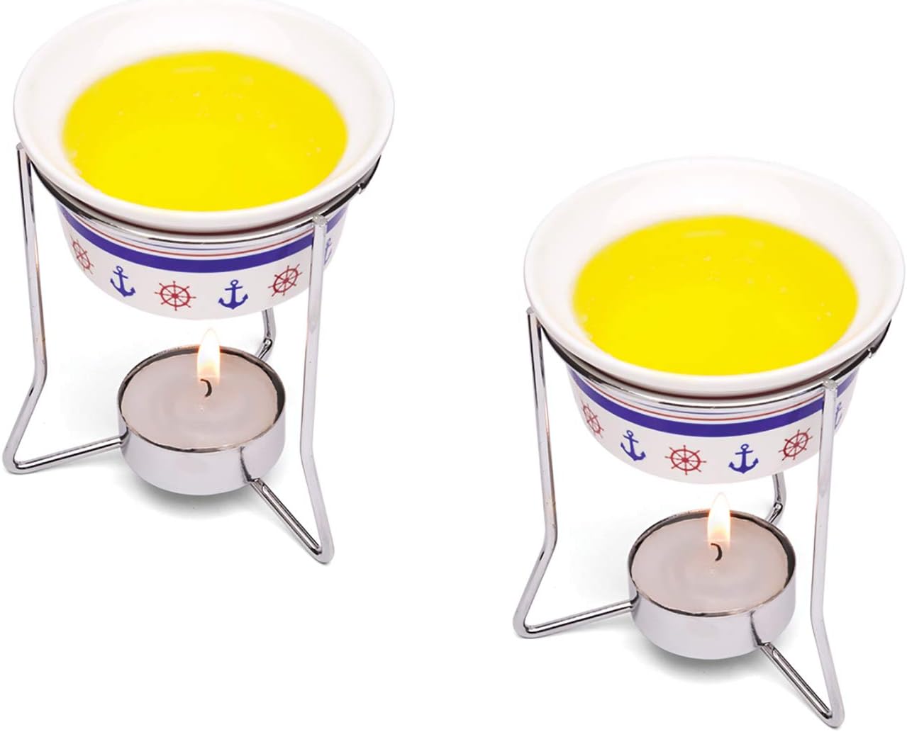 Nantucket Seafood Ceramic Butter Warmers Nautical Design Set of 2