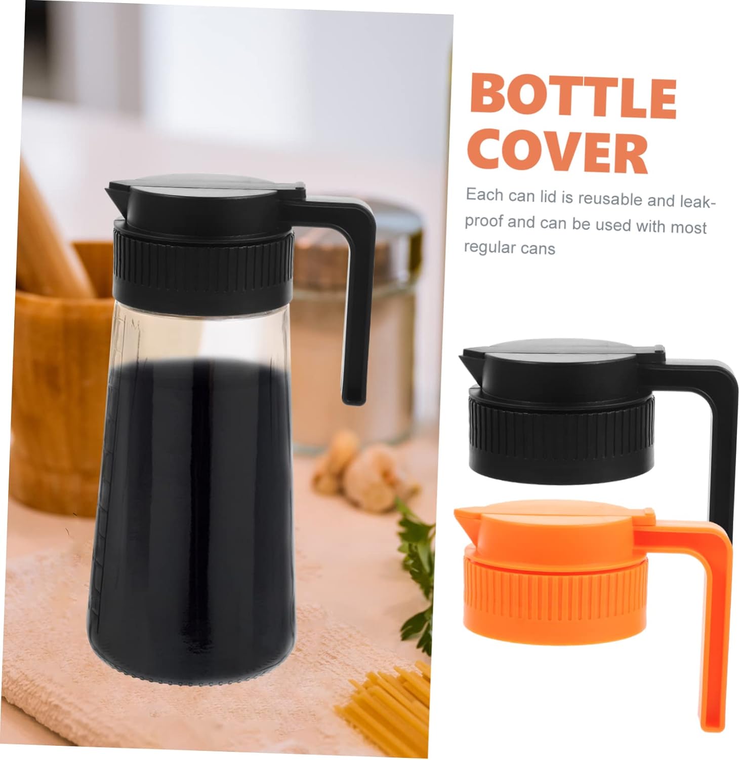 KICHOUSE 2Pcs Mason Jar Lids with Handle - Easy Pour Spout Design