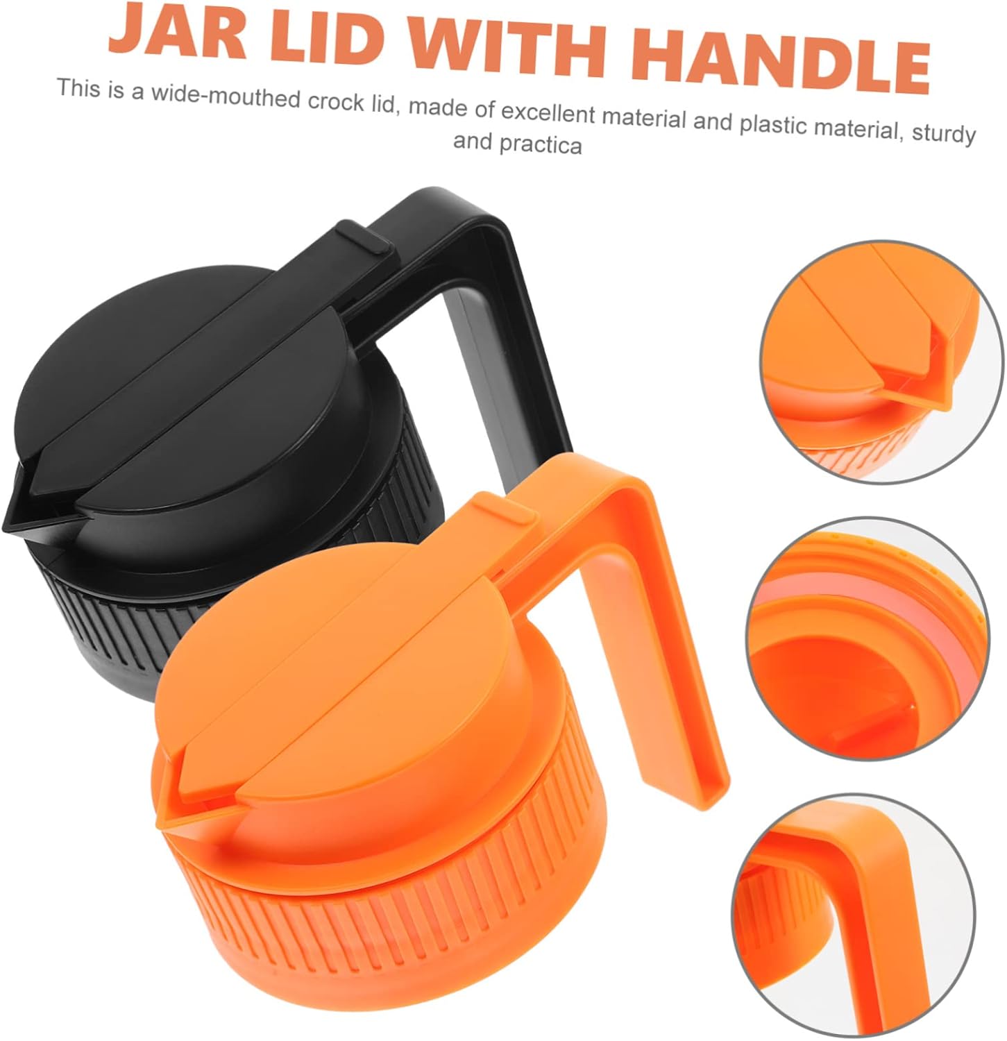 KICHOUSE 2Pcs Mason Jar Lids with Handle - Easy Pour Spout Design