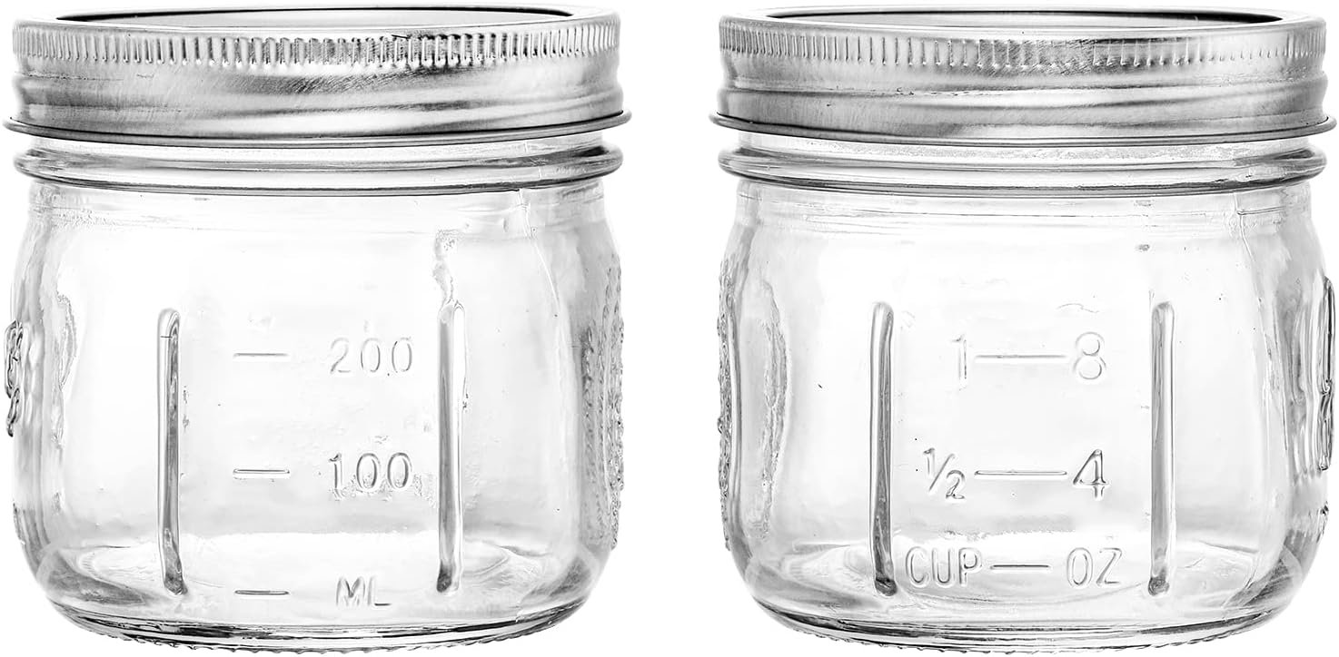 12-Piece Wide Mouth Mason Jars Perfect for Jam Jar Storage