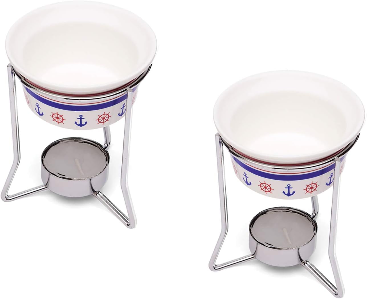 Nantucket Seafood Ceramic Butter Warmers Nautical Design Set of 2
