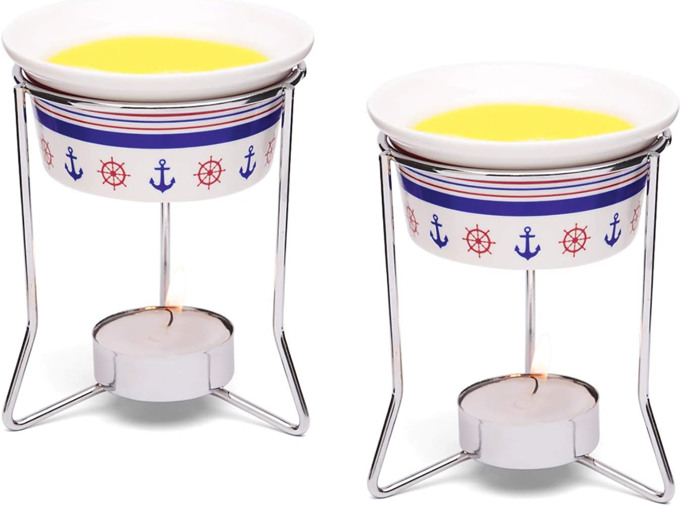 Nantucket Seafood Ceramic Butter Warmers Nautical Design Set of 2