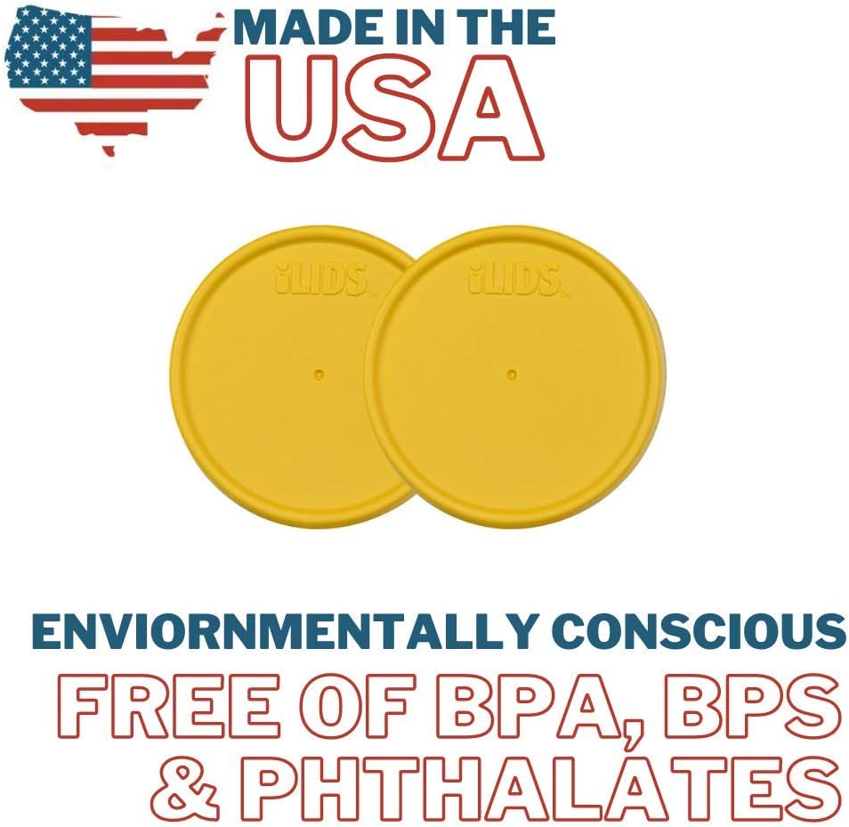 Mason Jar Storage Lid Yellow Pack of 2
