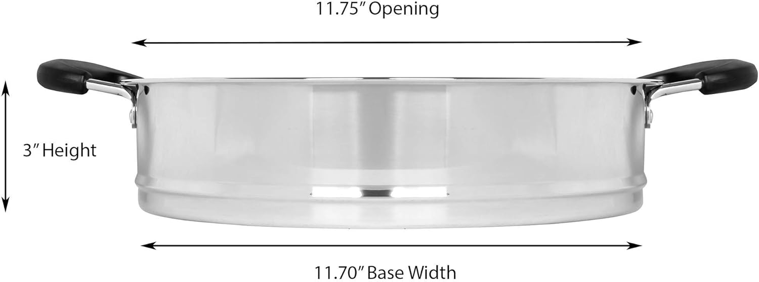 Triple-Ended 30cm Stainless Steel Steamer Pot