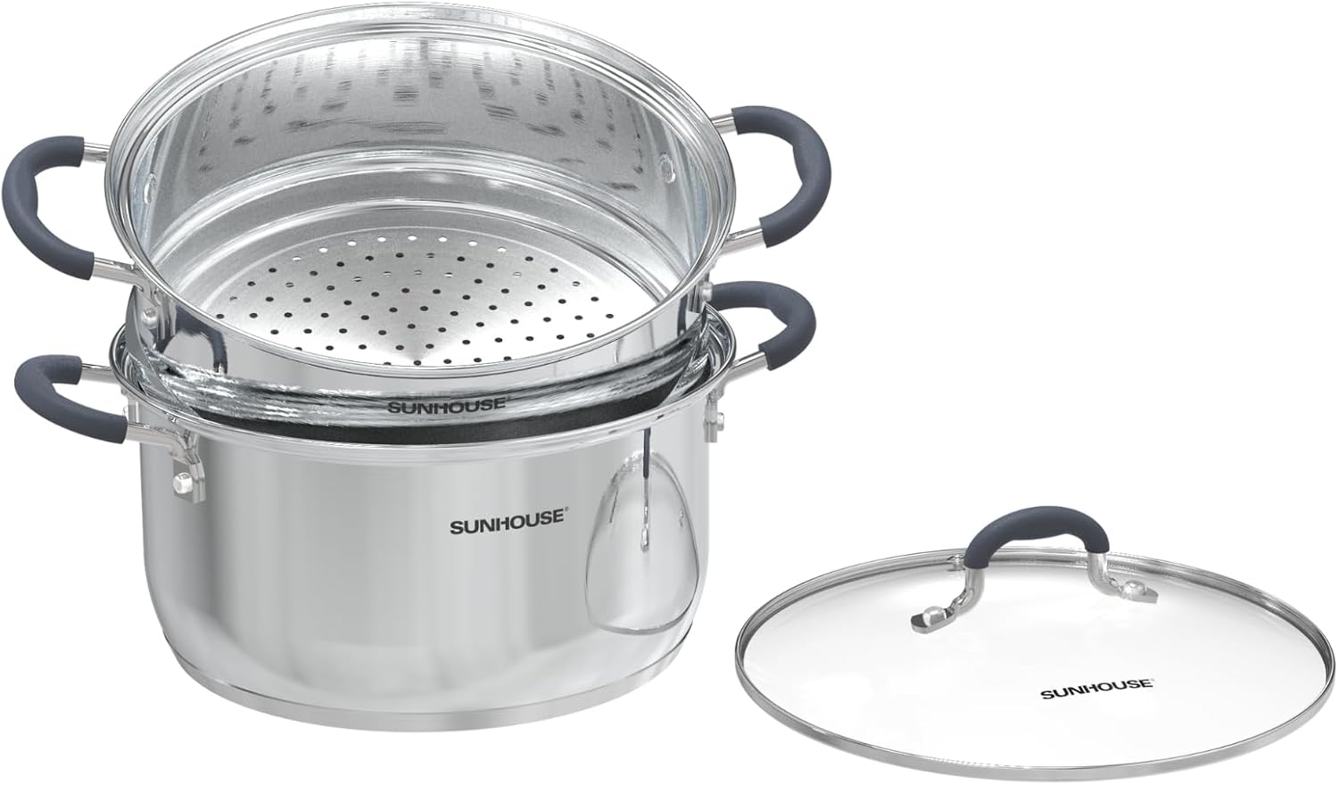Sunhouse 33 Qt Stainless Steel Steamer Pot with Lid