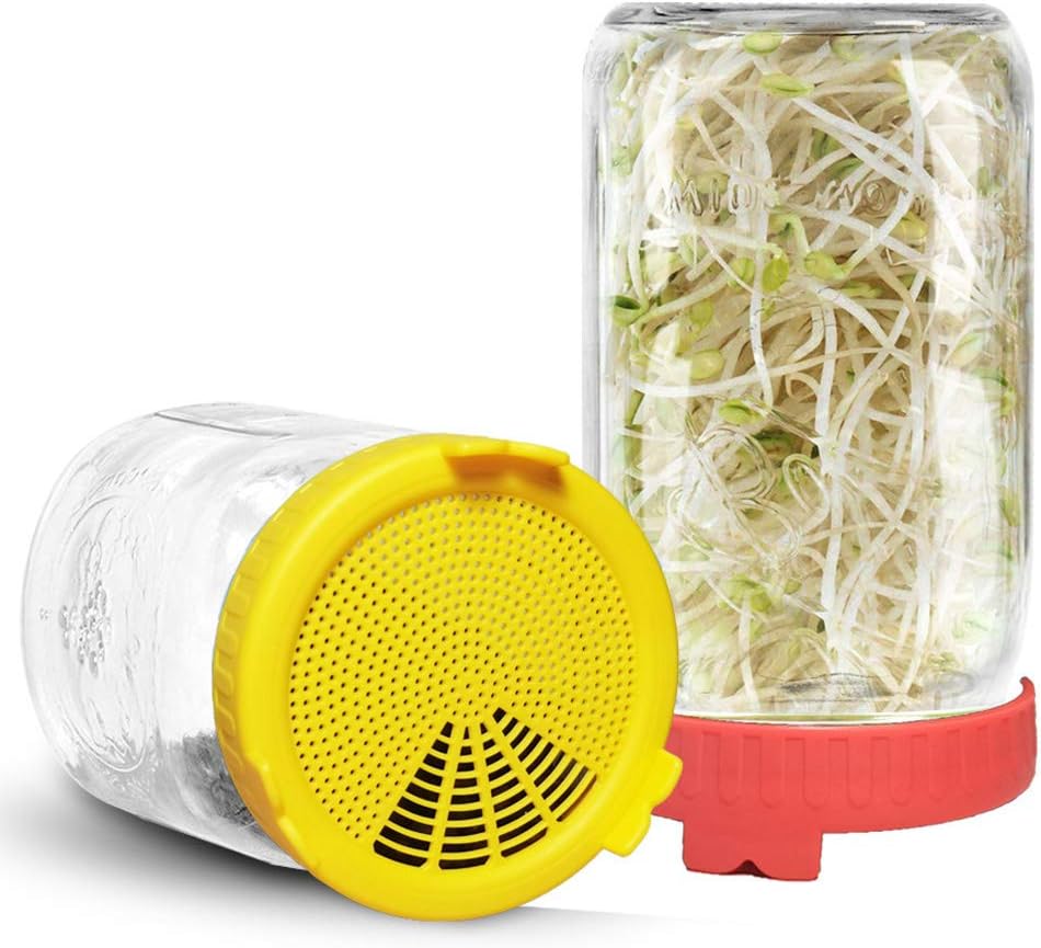 1 Pack Plastic Sprouting Lids for 86mm Wide-Mouth Mason Jars