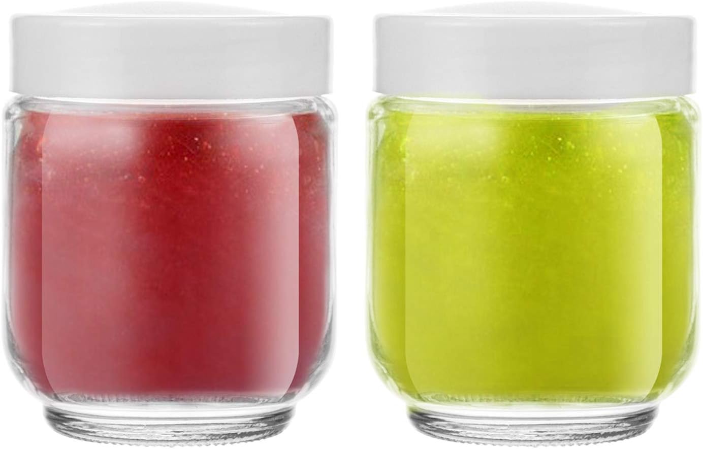 Hedume 12 Pack 6oz Clear Glass Jars with White Lids