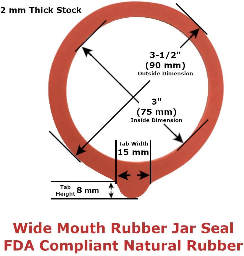 Premium ViceroyRubberPlastics Canning Rings for Wide Mouth Jars Set of 12