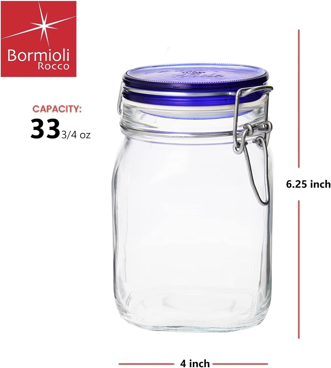 Bormioli Rocco Fido Collection 2-Pack 3375oz Glass Jars