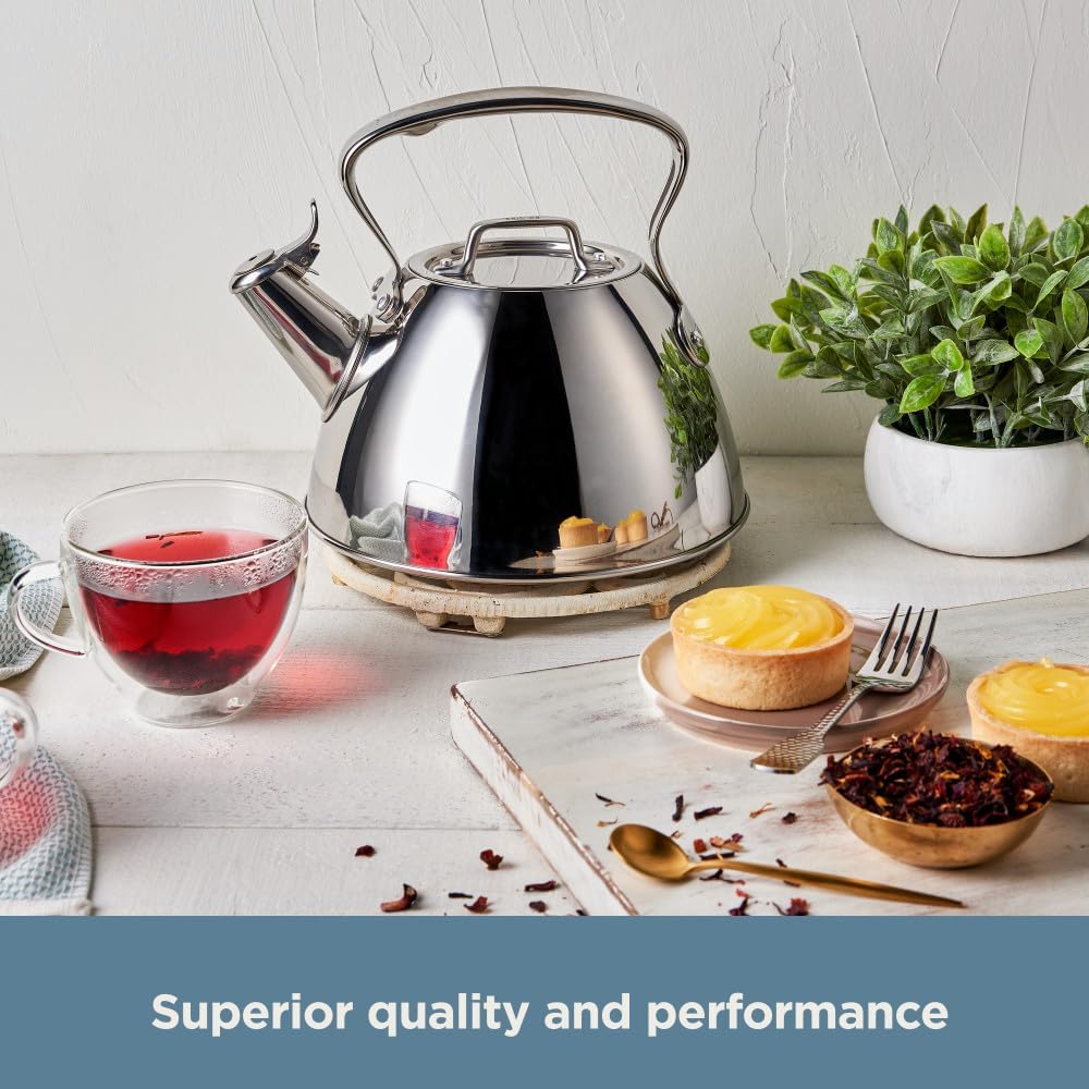 All-Clad 2 Quart Silver specialty tea kettle induction compatible