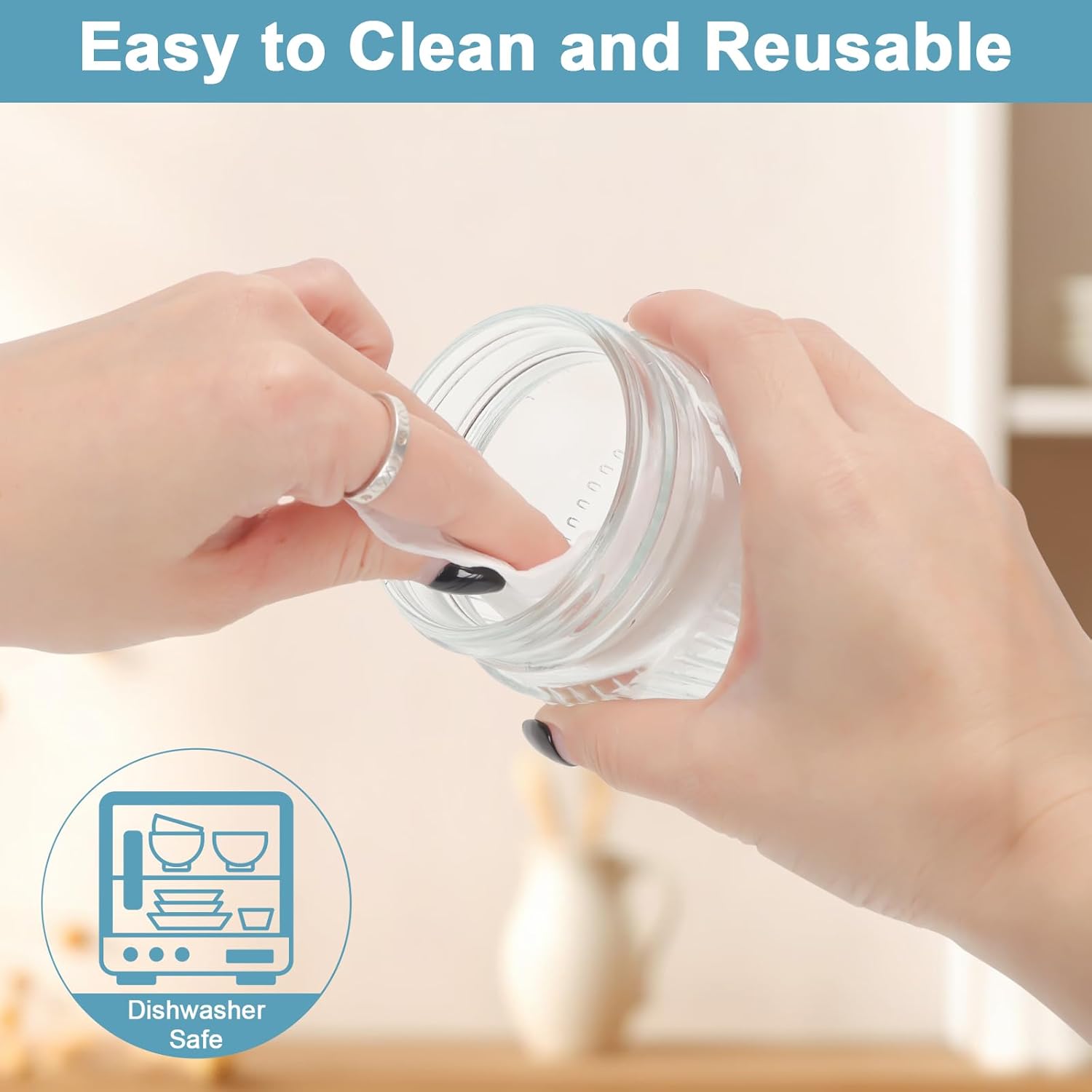 CehomiElegant Durable Glass Mason Jars 6 Pack