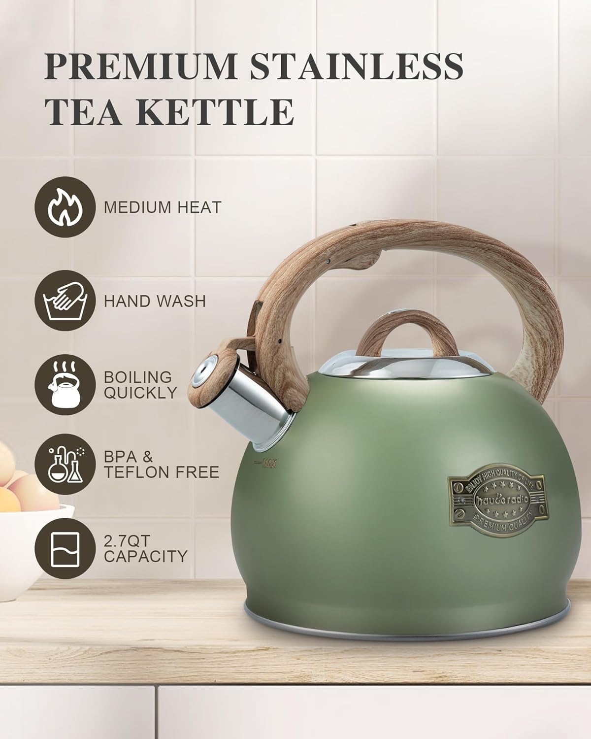 Sturdy 27 Quart Stove-Top Tea Kettle