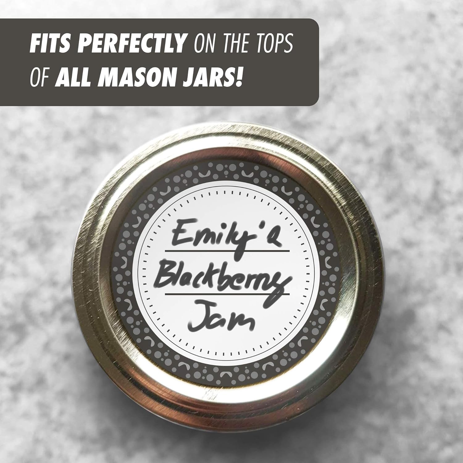 Messy-Free Canning Labels for Jars 2 Black Set of 200
