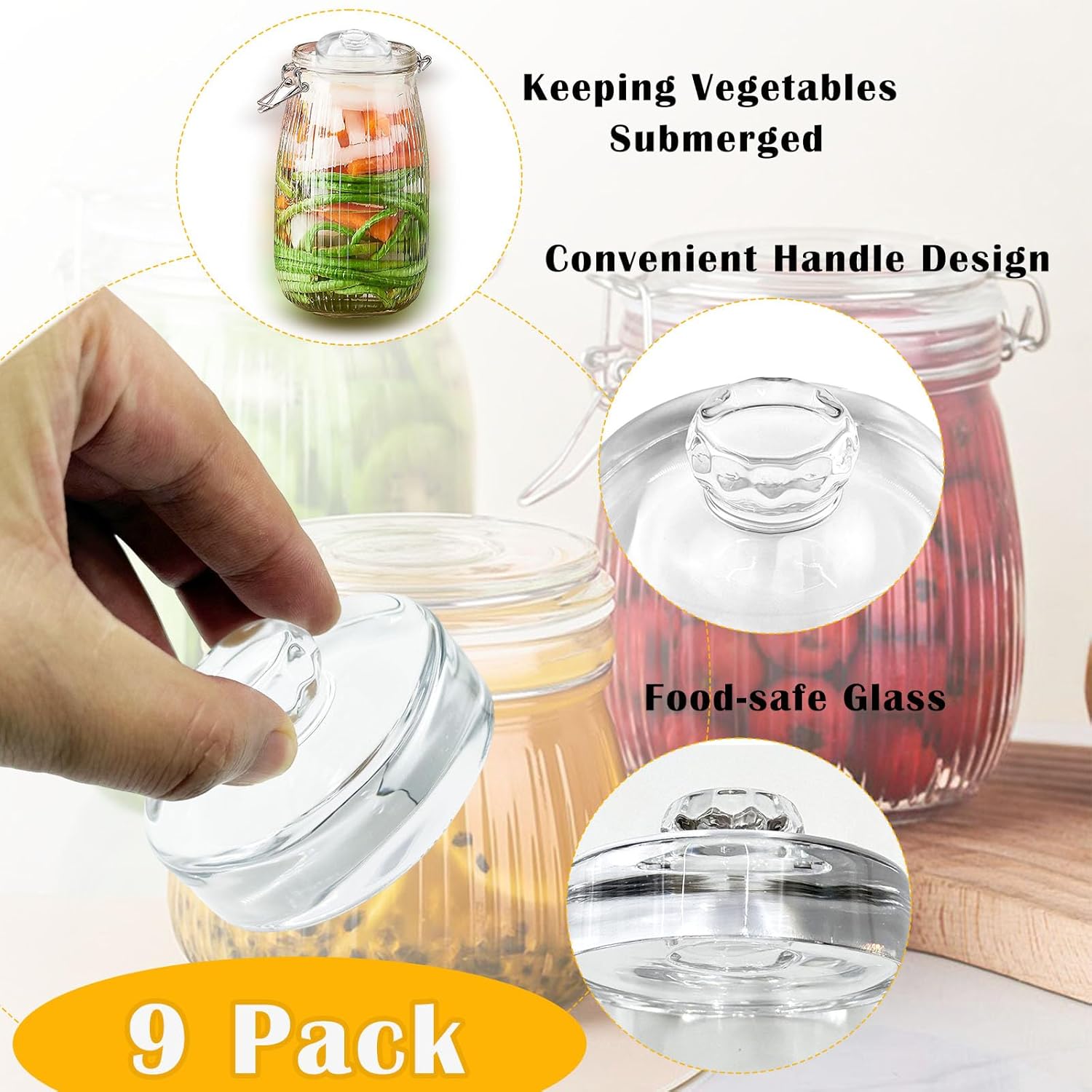 9-Piece Fermentation Glass Weights Effortless to Ferment