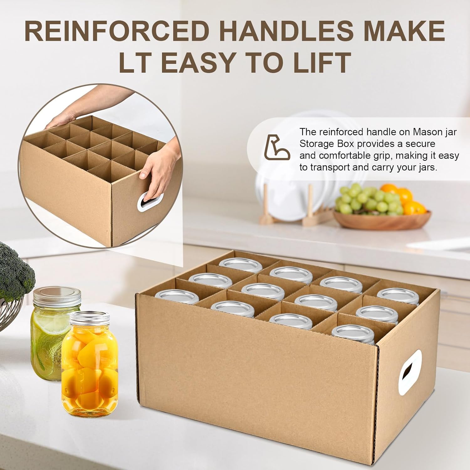 3 Pcs Mason Jar Storage Boxes