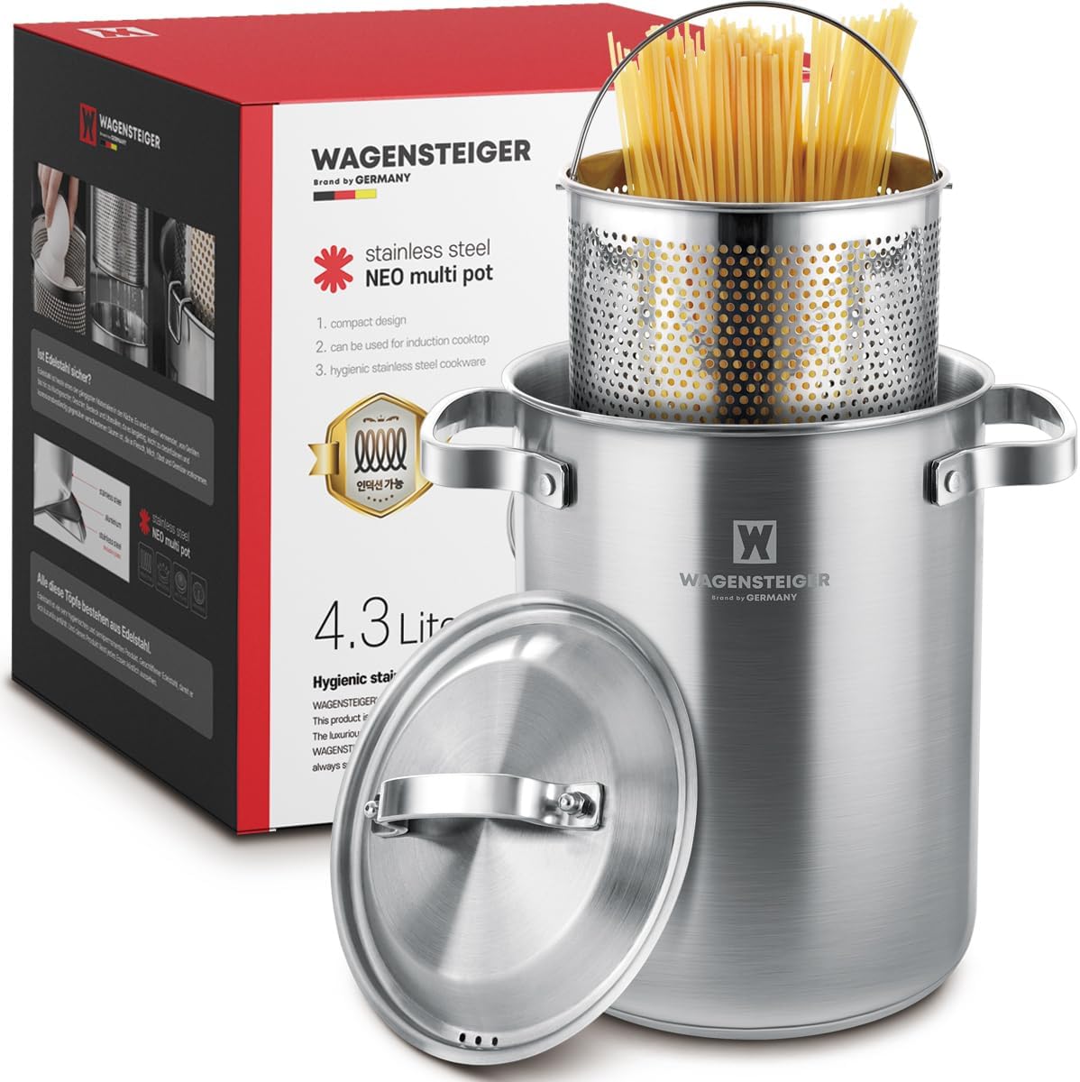 Premium Stainless Steel Asparagus Steamer Pot Large 43L