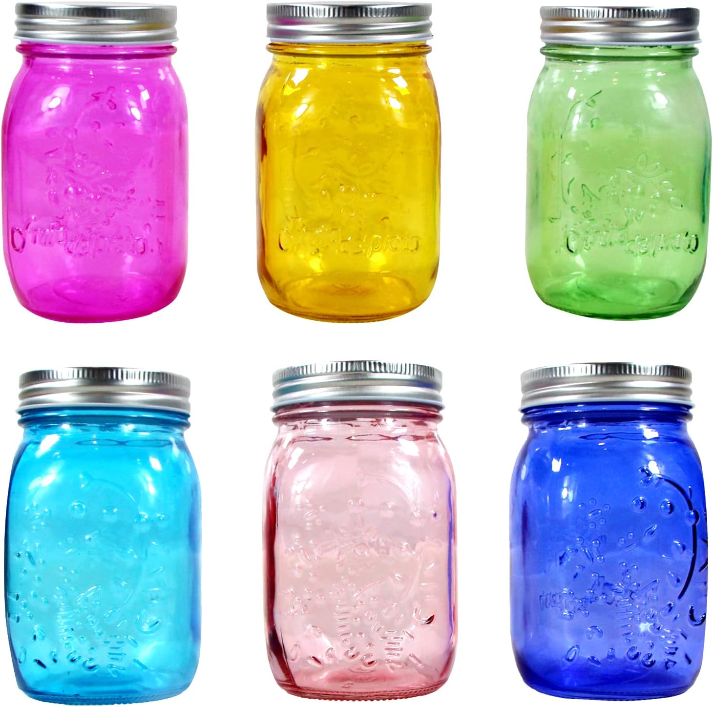 COOKWINMason Jars Set of 6 Capacity 16oz Multi-Purpose Glass Jars