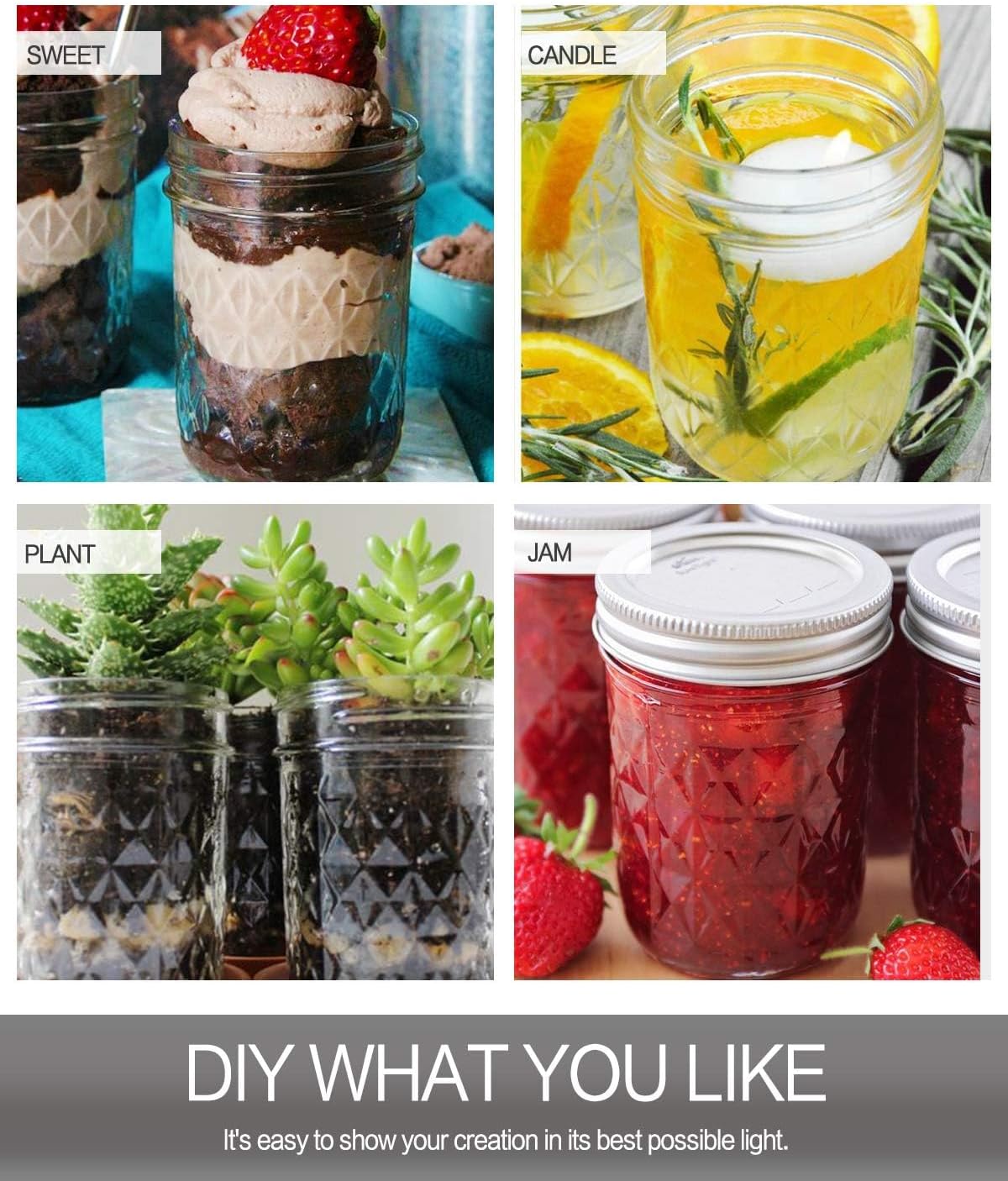 VERONES 12 Pack 16 oz Wide Mouth Mason Jars with Lids and Bands