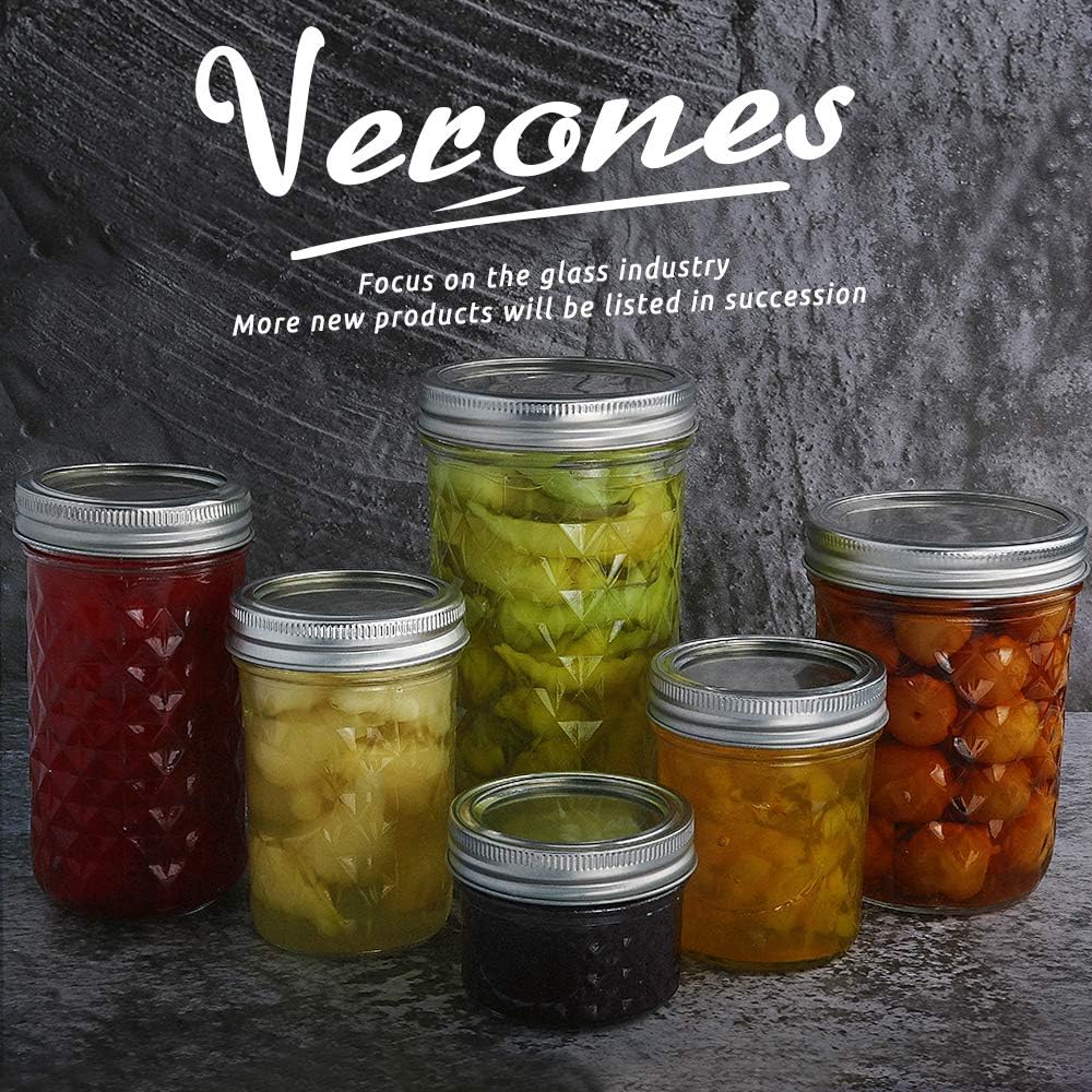 VERONES Mason Jars 6oz 30-Packed