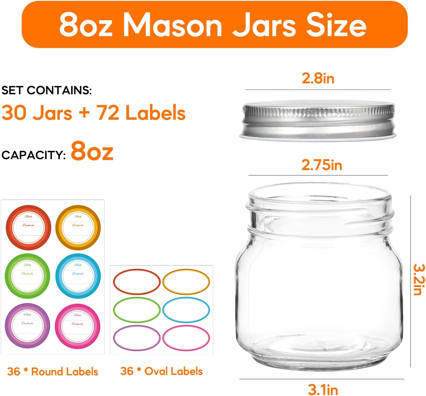 Versatile Mason Jars with Labels for Canning More
