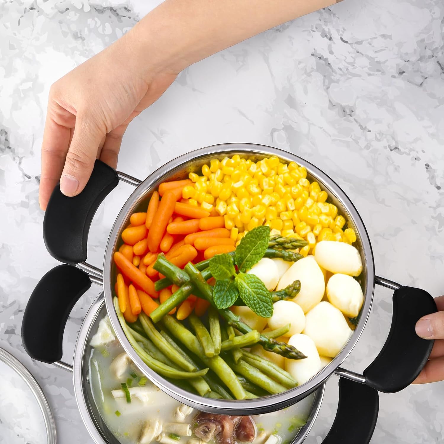 ZENFUN Mini Steamer Pot with Glass Lid