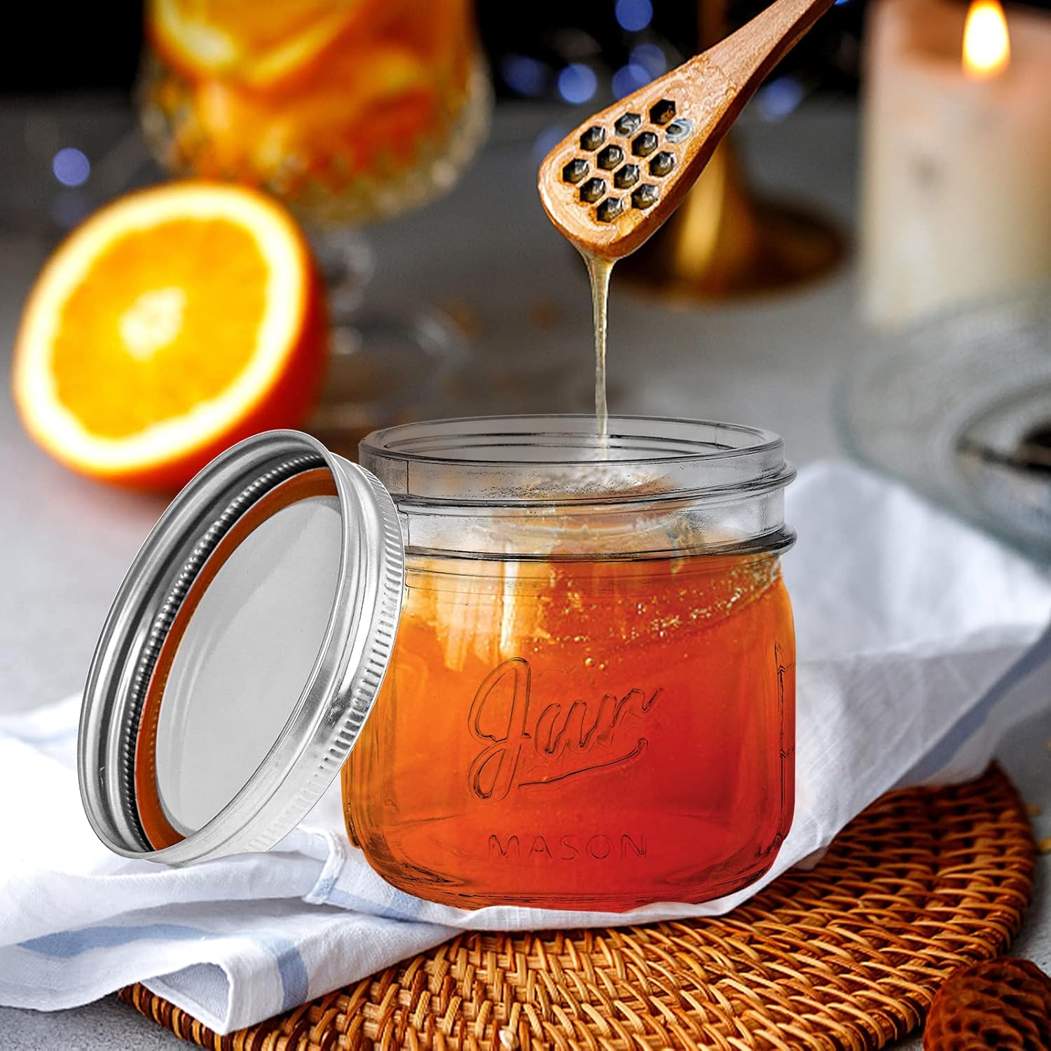12-Piece Wide Mouth Mason Jars Perfect for Jam Jar Storage