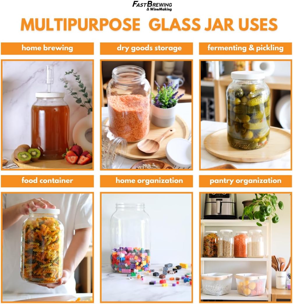 FastRack 1-Gallon Clear Mason Jar