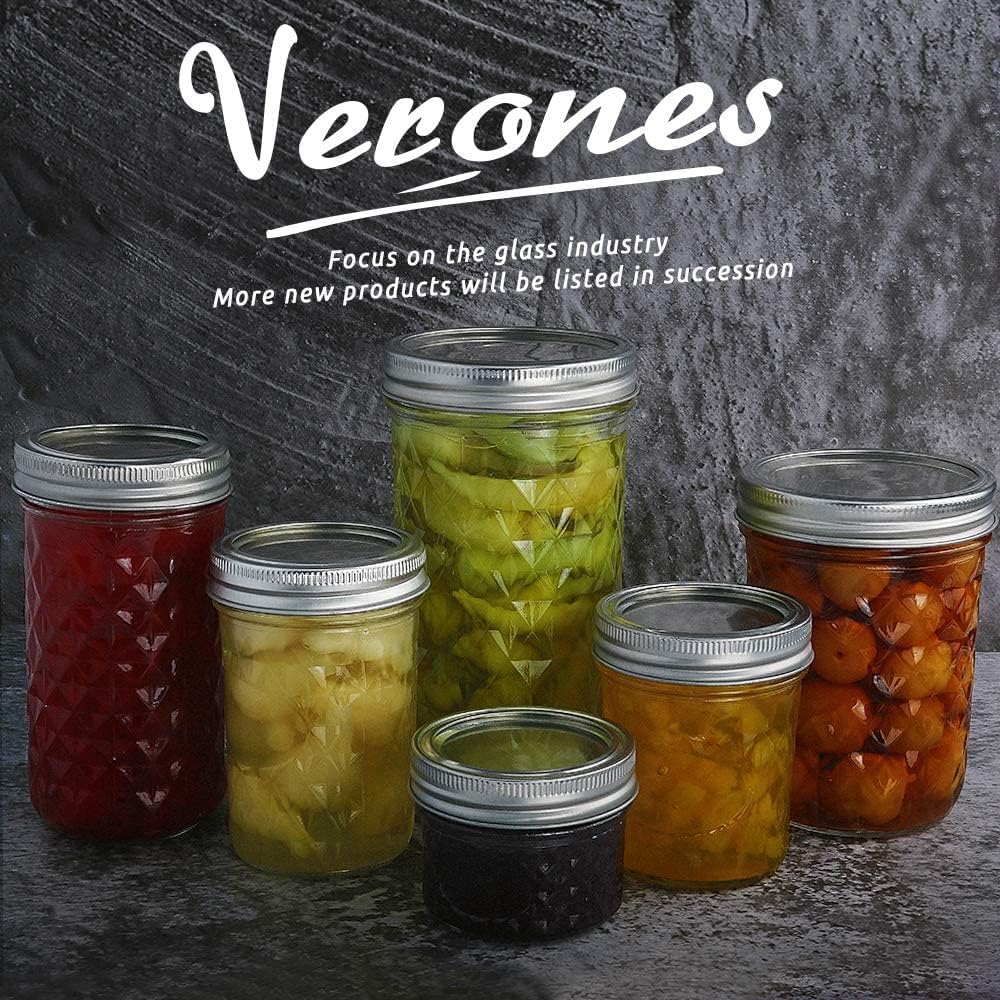 40 Mason Jars Verones Canning Set with Silver Lids