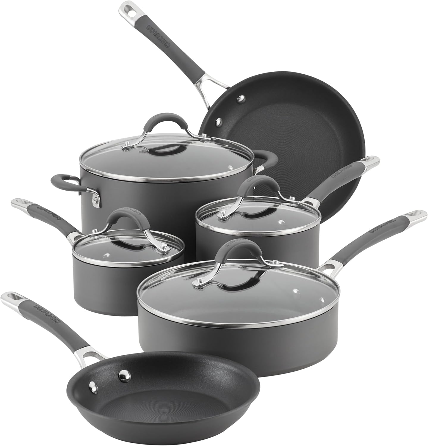 10-Piece Circulon Set Durable Nonstick dishwasher-safe