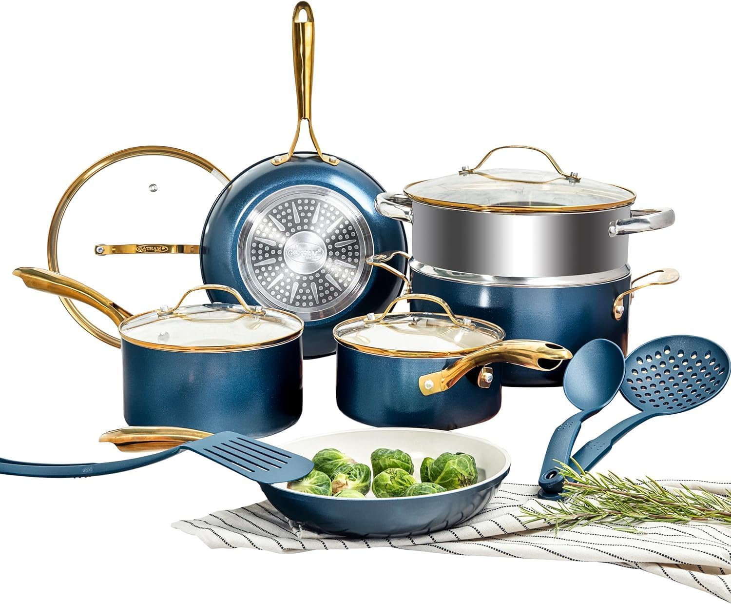GOTHAM STEEL 15-Piece Ceramic Pot and Pan Set
