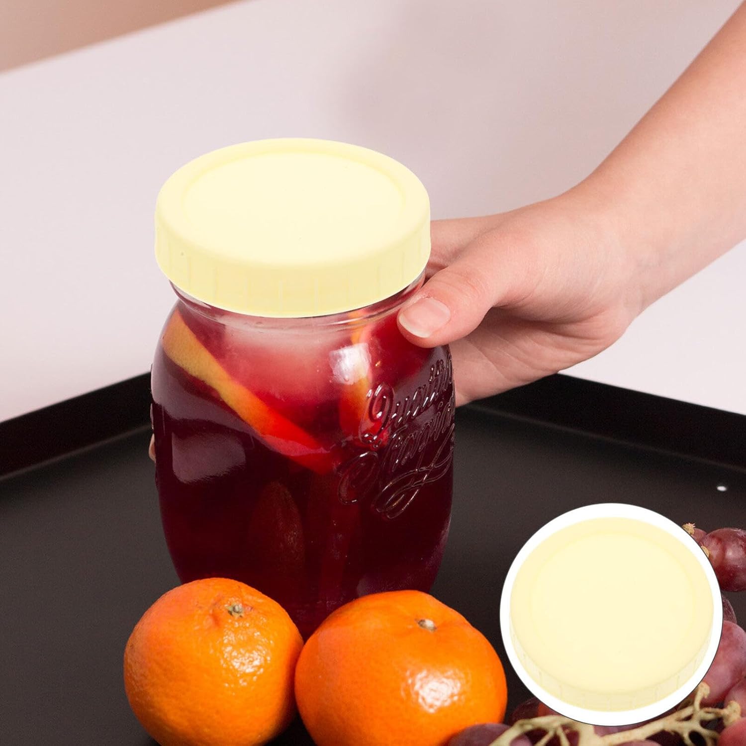 Premium Leak-Proof Mason Jar Lids x10 - Easy to Clean and Dishwasher Safe
