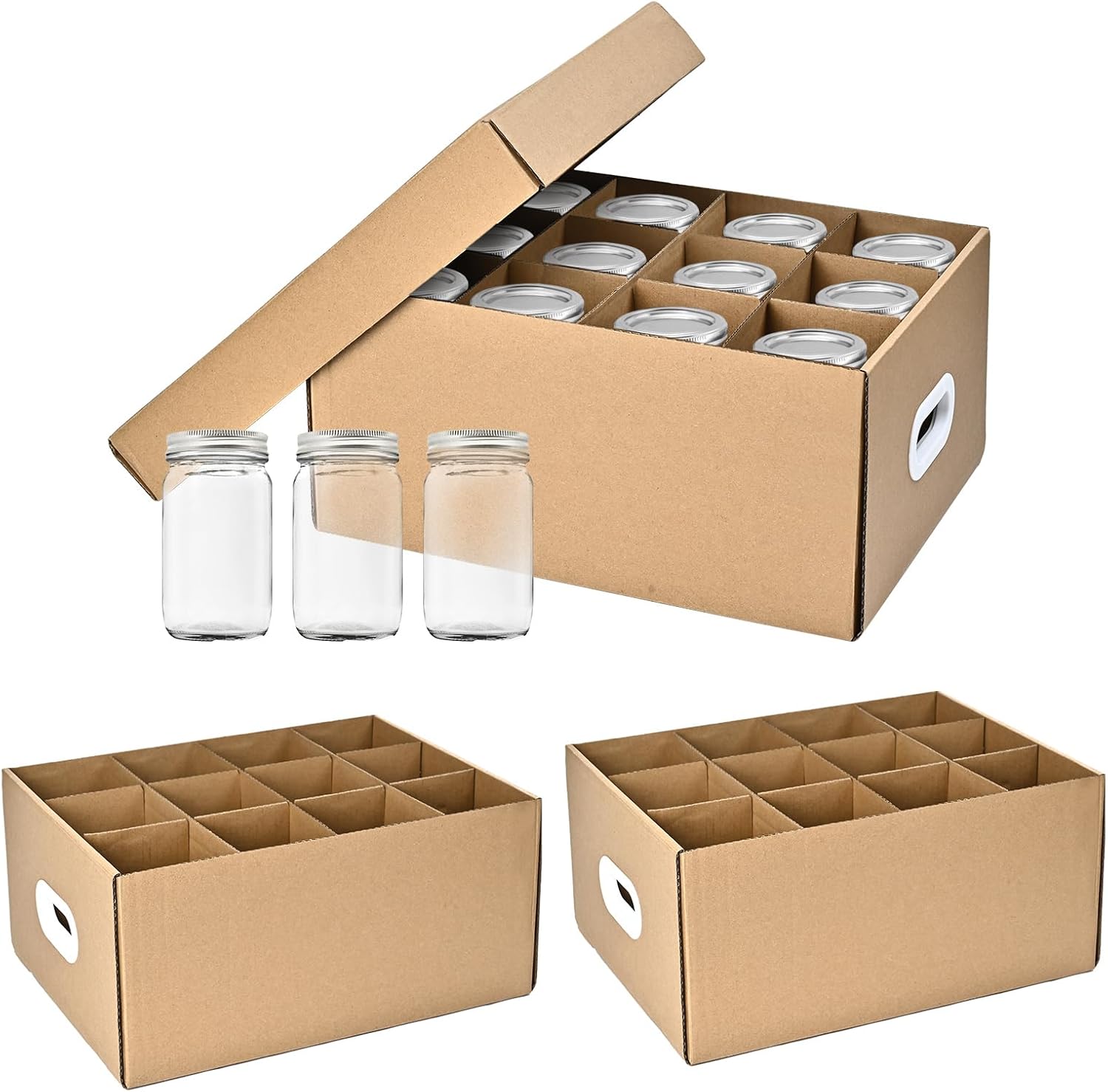 3 Pcs Mason Jar Storage Boxes