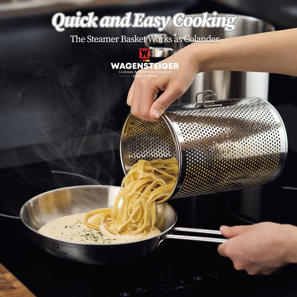 Premium Stainless Steel Asparagus Steamer Pot Large 43L