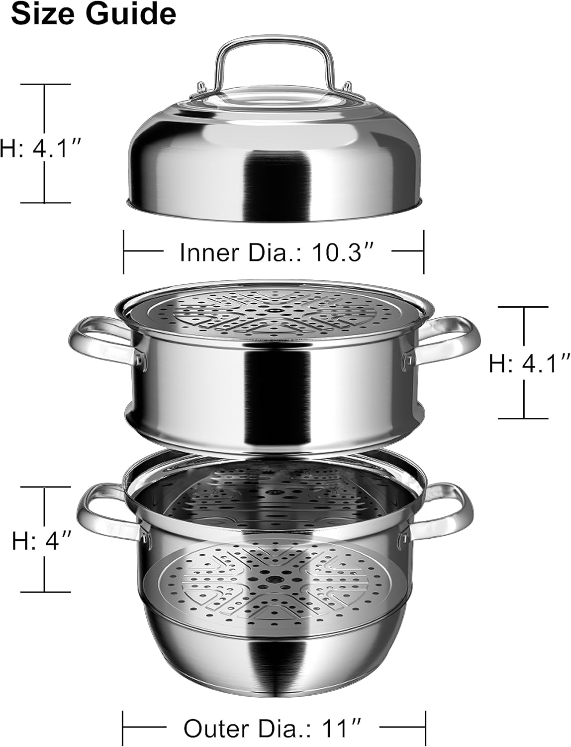 VENTION 11-inch 28cm Stainless Steel Induction Steamer Pot