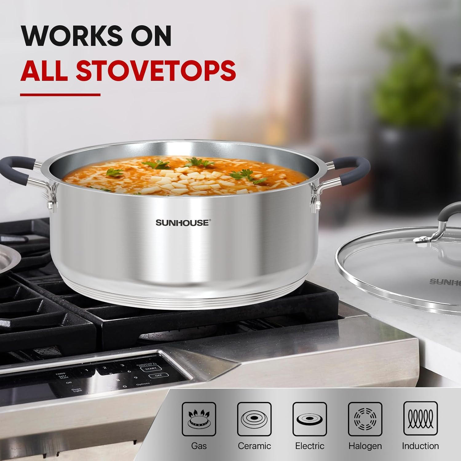 Sunhouse 55 Quarts Stainless Steel Steamer Pot